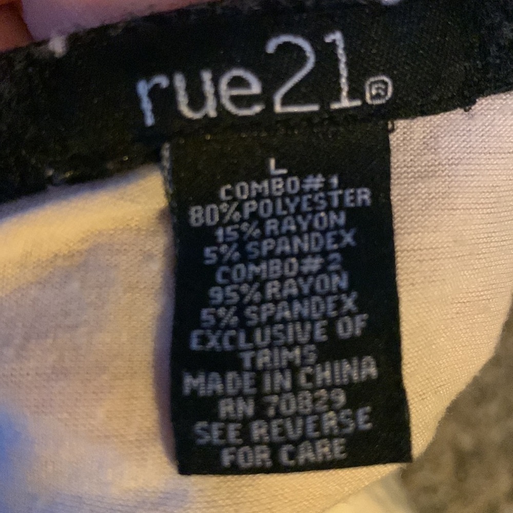 White black and teal baseball tee - Picture 2 of 2